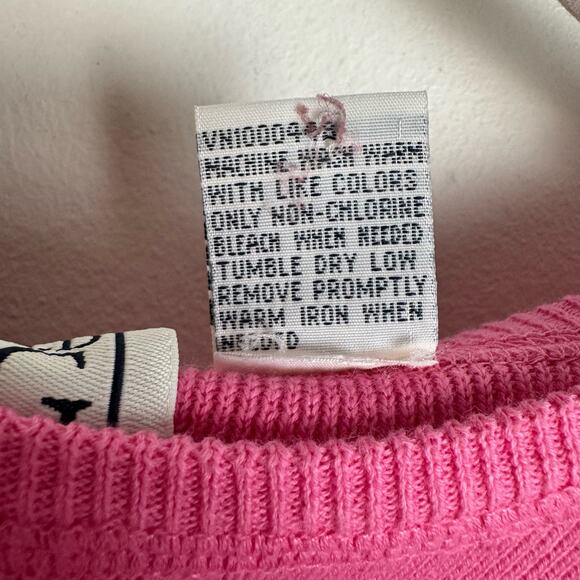 Vintage 90s y2k Field Gear Crewneck Sweater Ombre Long Sleeve Thermal Knit Pink - Picture 8 of 8
